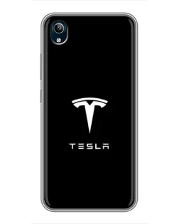 Чохол для Vivo Y91C з картинкою «Tesla White Logo»