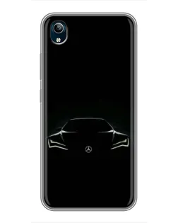Чехол для Vivo Y91C с картинкой «Mercedes — силуэт авто»