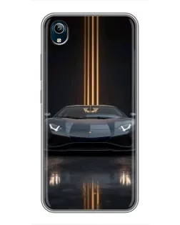 Чохол для Vivo Y91C з картинкою «Lamborghini золоті лінії»
