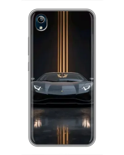 Чехол для Vivo Y91C с картинкой «Lamborghini золотые линии»