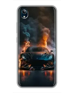 Чехол для Vivo Y91C с картинкой «Lamborghini дымная эстетика»