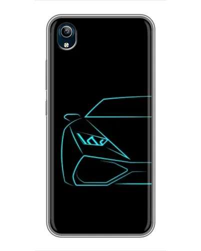 Чехол для Vivo Y91C с картинкой «Голубой силуэт Lamborghini»