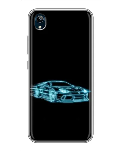 Чехол для Vivo Y91C с картинкой «Неоновый контур Lamborghini»