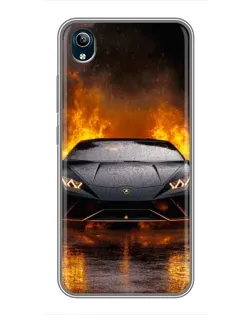 Чехол для Vivo Y91C с картинкой «Lamborghini в огне»