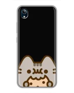 Чехол для Vivo Y91C с картинкой «Пушин на черном»