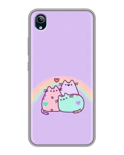 Чехол для Vivo Y91C с картинкой «Радужные Пушины»