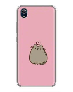 Чехол для Vivo Y91C с картинкой «Pusheen сердце»