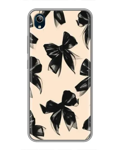 Чехол для Vivo Y91C с картинкой «Паттерн черные банты»