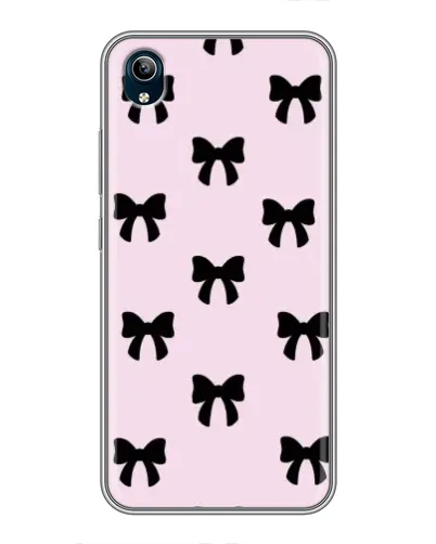 Чехол для Vivo Y91C с картинкой «Черные банты Coquette»