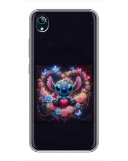 Чехол для Vivo Y91C с картинкой «Stitch в цветах» Чехол для Vivo Y91C с картинкой «Stitch в цветах»
