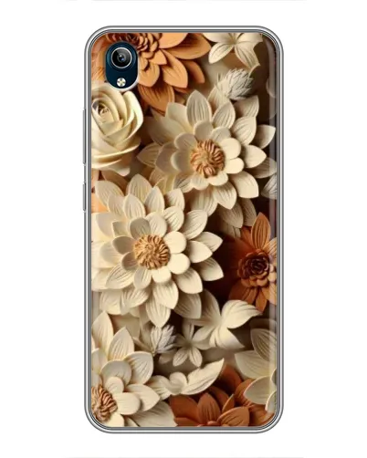 Чохол для Vivo Y91C з картинкою «Бежевий флористичний декор»