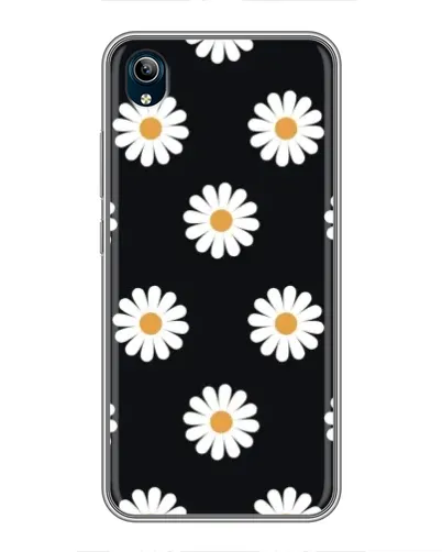 Чохол для Vivo Y91C з картинкою «Ромашки на чорному»