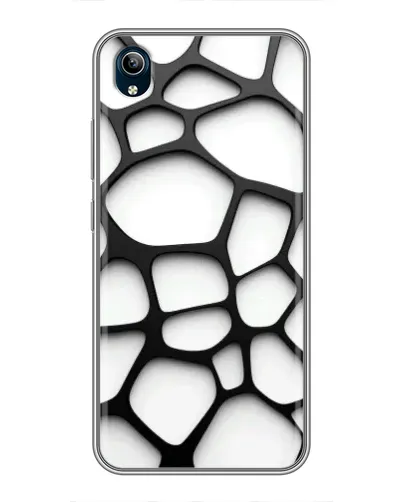 Чехол для Vivo Y91C с картинкой «Белая объемная сетка»