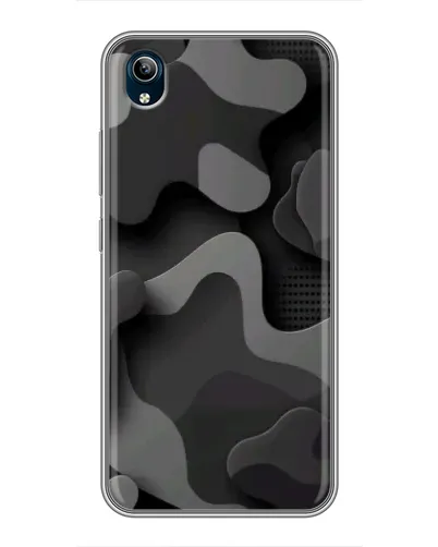 Чехол для Vivo Y91C с картинкой «Темный абстрактный камуфляж»