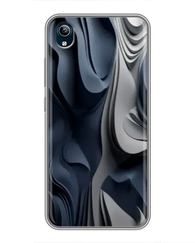Чехол для Vivo Y91C с картинкой «Объемные синие складки»