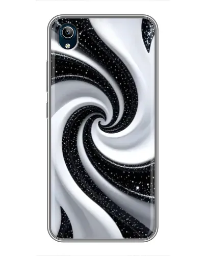 Чехол для Vivo Y91C с картинкой «Черно-белая спираль»