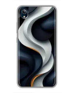 Чехол для Vivo Y91C с картинкой «Объемные черно-белые ленты» Чехол для Vivo Y91C с картинкой «Объемные черно-белые ленты»