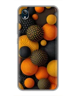 Чехол для Vivo Y91C с картинкой «Объемные оранжевые сферы»