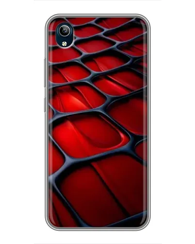 Чехол для Vivo Y91C с картинкой «Красная глянцевая сетка»