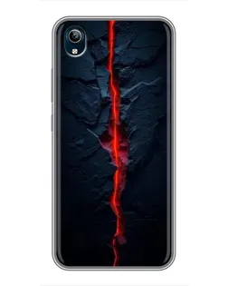 Чехол для Vivo Y91C с картинкой «Kрасная лавовая трещина»