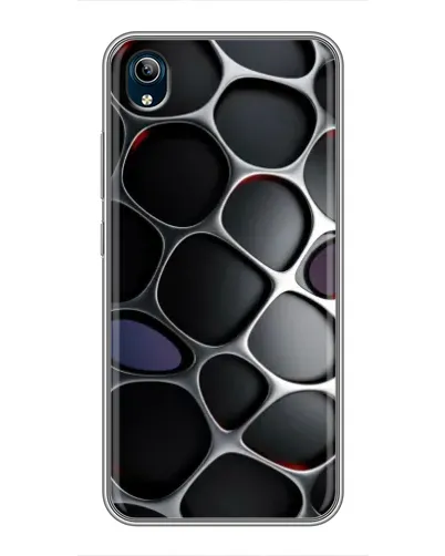 Чехол для Vivo Y91C с картинкой «Объемная темная решетка»