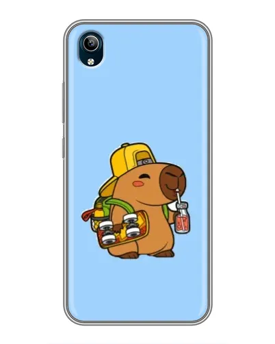 Чохол для Vivo Y91C з картинкою «Капібара на скейті»