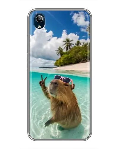Чохол для Vivo Y91C з картинкою «Капібара на морі»