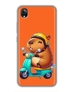 Чохол для Vivo Y91C з картинкою «Капібара на скутері»