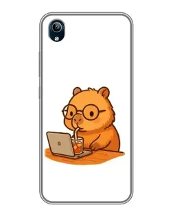 Чохол для Vivo Y91C з картинкою «Капібара з ноутбуком»