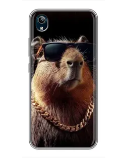 Чохол для Vivo Y91C з картинкою «Капібара золотий ланцюг»