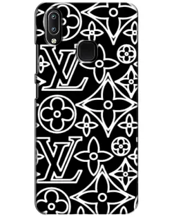 Чехол для Vivo Y93 Lite с картинкой «Черно-белый узор LV»
