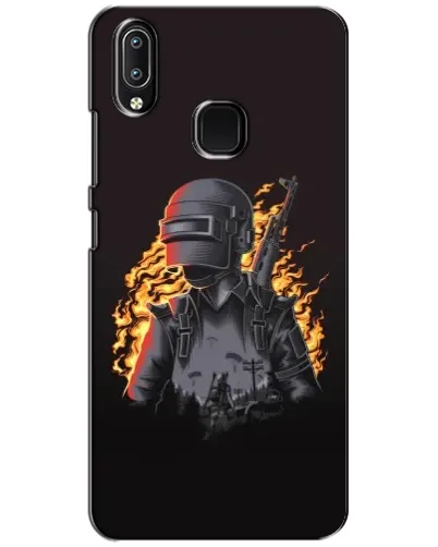 Чехол для Vivo Y93 Lite с картинкой «PUBG — огненный силуэт»