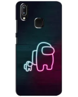Чехол для Vivo Y93 Lite с картинкой «Among Us неон-арт»