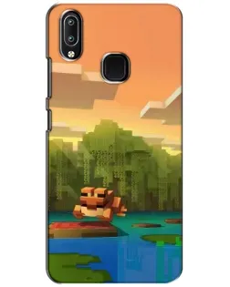 Чехол для Vivo Y93 Lite с картинкой «Майнкрафт закат солнца»