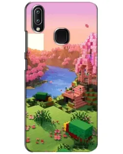 Чехол для Vivo Y93 Lite с картинкой «Розовое дерево Minecraft»
