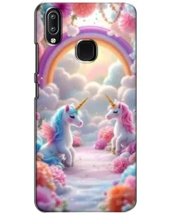 Чехол для Vivo Y93 Lite с картинкой «Радуга и единороги»