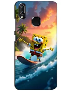 Чехол для Vivo Y93 Lite с картинкой «Губка Боб серфингист»