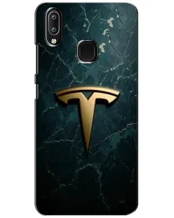 Чехол для Vivo Y93 Lite с картинкой «Мраморная Tesla Gold»