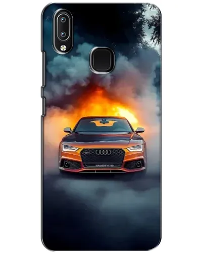 Чехол для Vivo Y93 Lite с картинкой «Audi в огненном дыму»