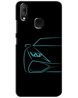 Чехол для Vivo Y93 Lite с картинкой «Голубой силуэт Lamborghini»