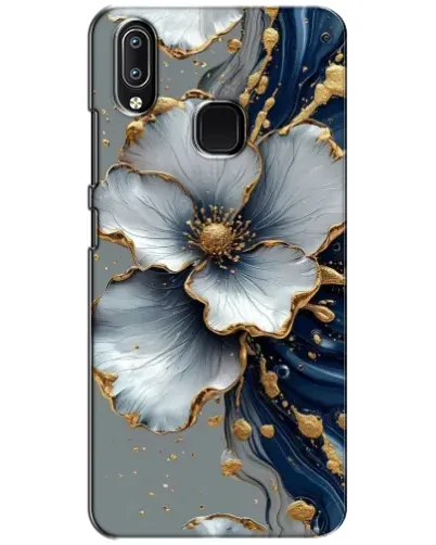 Чехол для Vivo Y93 Lite с картинкой «Белый цветок и золотой флюид» Чехол для Vivo Y93 Lite с картинкой «Белый цветок и золотой флюид»