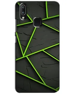 Чехол для Vivo Y93 Lite с картинкой «Зеленые геометрические линии»