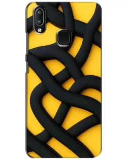 Чехол для Vivo Y93 Lite с картинкой «Черное желтое переплетение»