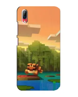 Чехол для Vivo Y93 / Y93S с картинкой «Майнкрафт закат солнца»