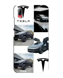Чехол для Vivo Y93 / Y93S с картинкой «Коллаж Cybertruck Tesla»