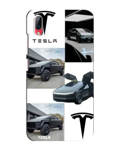 Чехол для Vivo Y93 / Y93S с картинкой «Коллаж Cybertruck Tesla»