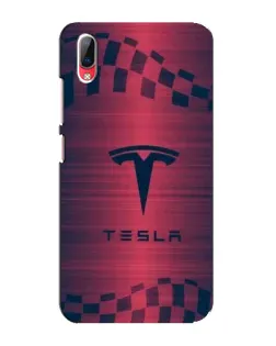 Чехол для Vivo Y93 / Y93S с картинкой «Тесла красный карбон»