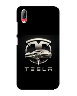 Чехол для Vivo Y93 / Y93S с картинкой «Tesla — серебристое авто»