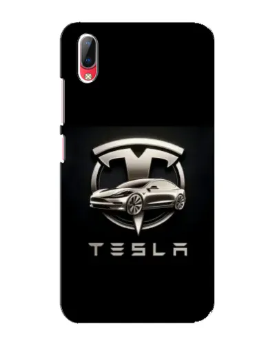 Чехол для Vivo Y93 / Y93S с картинкой «Tesla — серебристое авто»