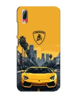 Чехол для Vivo Y93 / Y93S с картинкой «Желтый Lamborghini город»